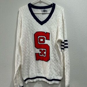 Chicago White Sox 1940s varsity sweater, a 125th Anniversary White Cable Knit M